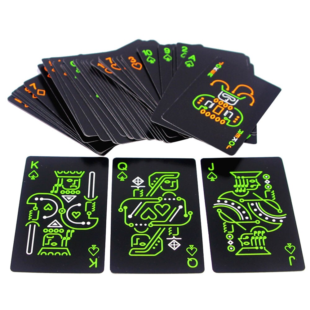 1impostato Luminoso Fluorescente Carte Da poker Carte Da Gioco di Casa sbarra KTV Del Partito di Notte di Gioco Giocattoli Puntelli Incandescente poker Speciale Squadra gioco Giocattolo