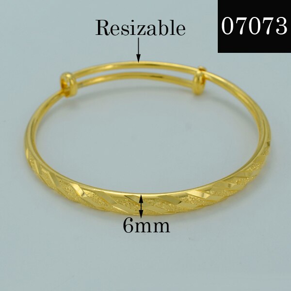 Anniyo bangle para mulheres moda gp pulseira adolescente cor ouro jóias 4 tamanho você pode escolher #000707: Number 07073