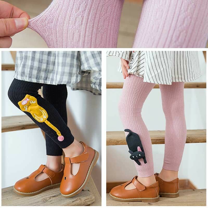 Cartoon Kids Meisje Baby Broek Peuter Stretch Warm Leggings Broek Winter 1-8Y