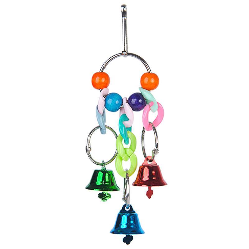 Colorful Pet Parrots Toys Bird Cage Hanging Bells Toy Interactive Parakeet Pigeon Swing Toys Bird Supplies Accessories: 3