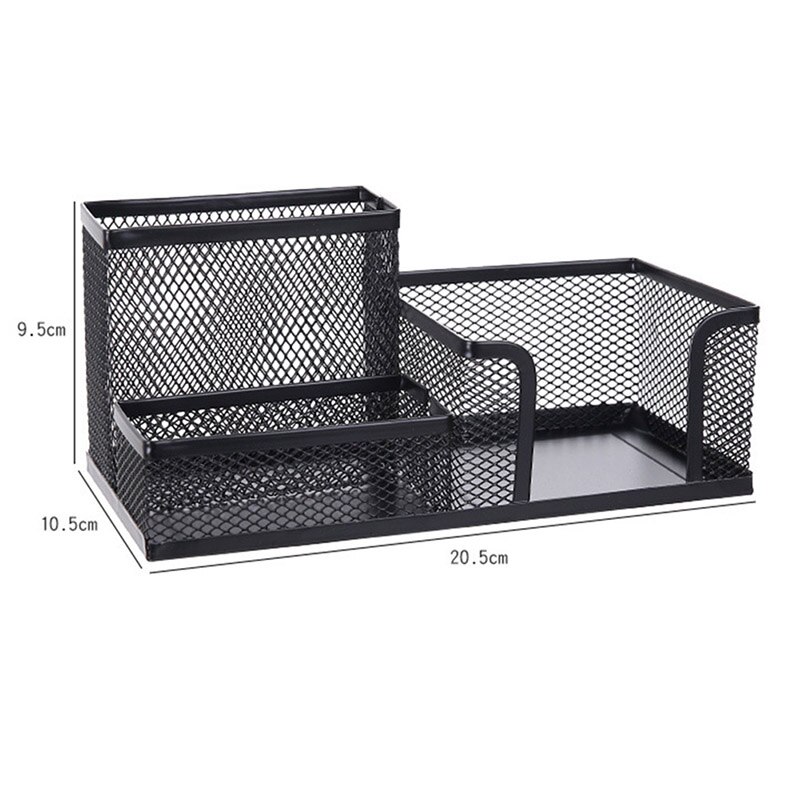 Metal Desktop Pen Holder Office Storage Box Pencil Desk Mesh Organizer H99F