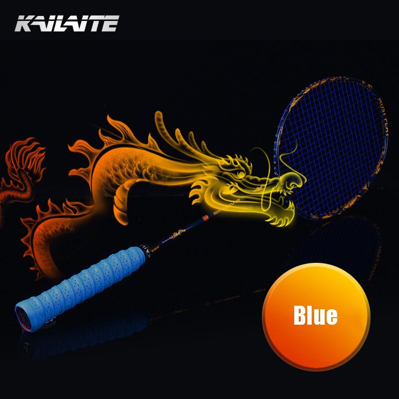 Raqueta de Bádminton de carbono con cabeza en T, entrenamiento ofensivo, raqueta de bádminton y Dragón, Tiro Único: Blue