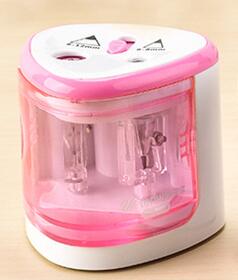 Automatic Pencil Sharpener Two-hole Electric Touch Switch Pencil Sharpener Stationery Home Office School Supplies: Pink