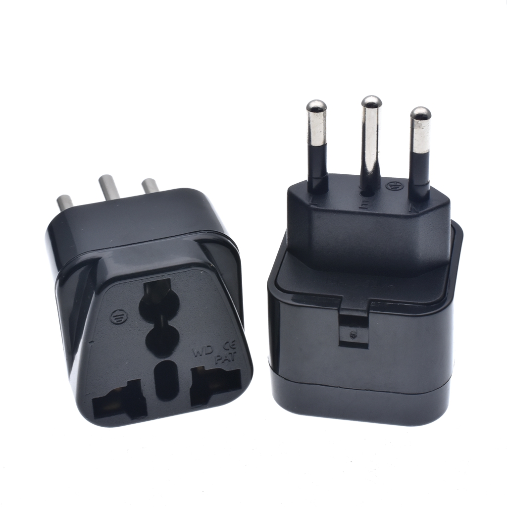3pin Brazilian AC Power Plug UK/US/EU To Brazil Brasil Socket Travel Power Adapter 3 Pin Type N Plug Converter for Home Travel