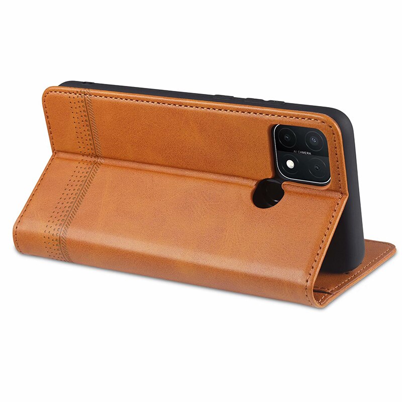 Magnetische fallen für OPPO A15 Brieftasche Abdeckung Tasche mit Tasche