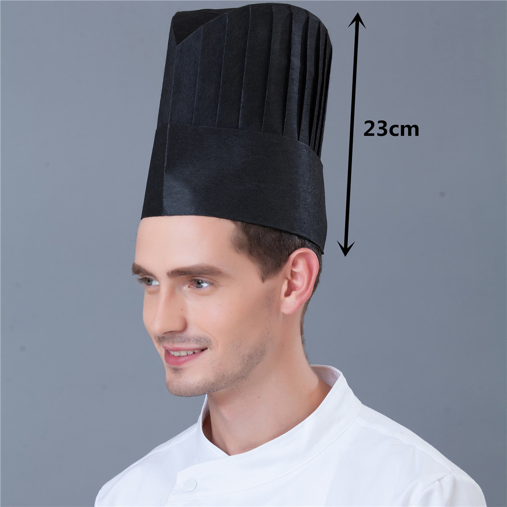 20Pcs/Lot Unisex Nonwoven High Middle Flat Round Hat Restaurant Hotel Kitchen Cook Work Wear Chef Hats Disposable Caps