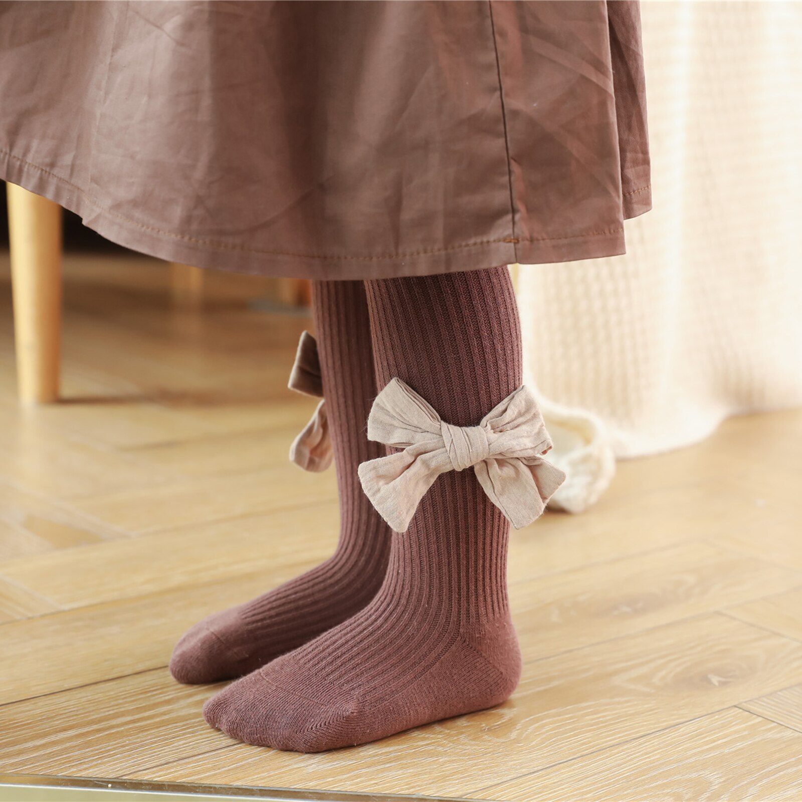 Emmababy Baby Girl Pantyhose, Knitting Bowknot Bottom Socks Warm Winter Knitwear Loose Trousers