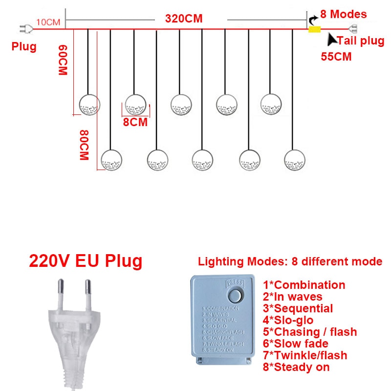 Gardin led koppartråd ljusslinga saga eu julkrans bröllopsfest sovrum utomhus ljusslingor dekoration