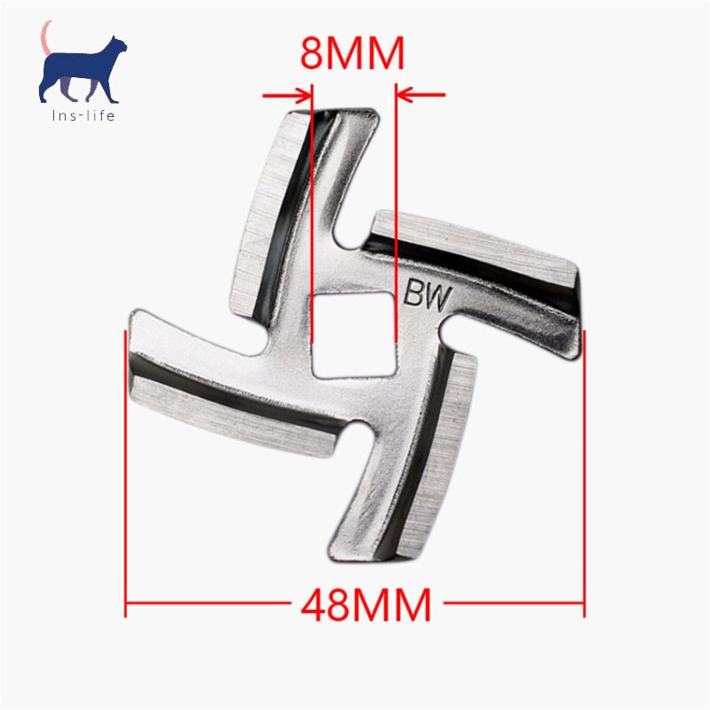 1pc8mm Stainless Steel Meat Grinder Blades with Square Hole Spare Parts Replacement Mincer Cutting for Meat Grinder