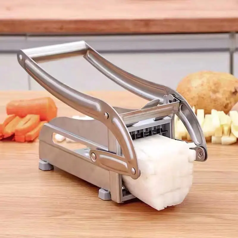 Frietsnijder Multifunctionele Groentefruithakmachine Met 2 Roestvrijstalen Messen Voor Frites Chips Maker Aardappelsnijder