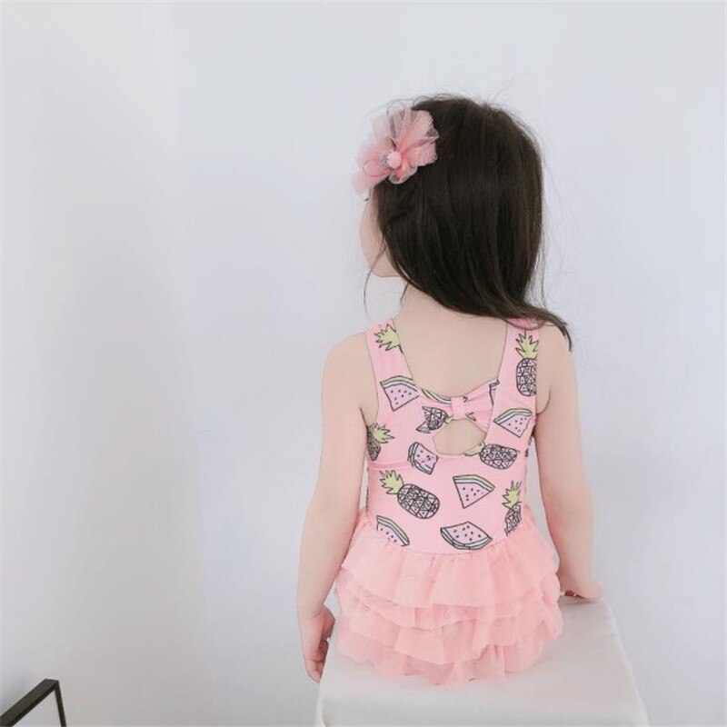 Summer Swimsuit Infant Baby Girls Swimwear One-piece Polyester Beach Clothes Bathing Suit