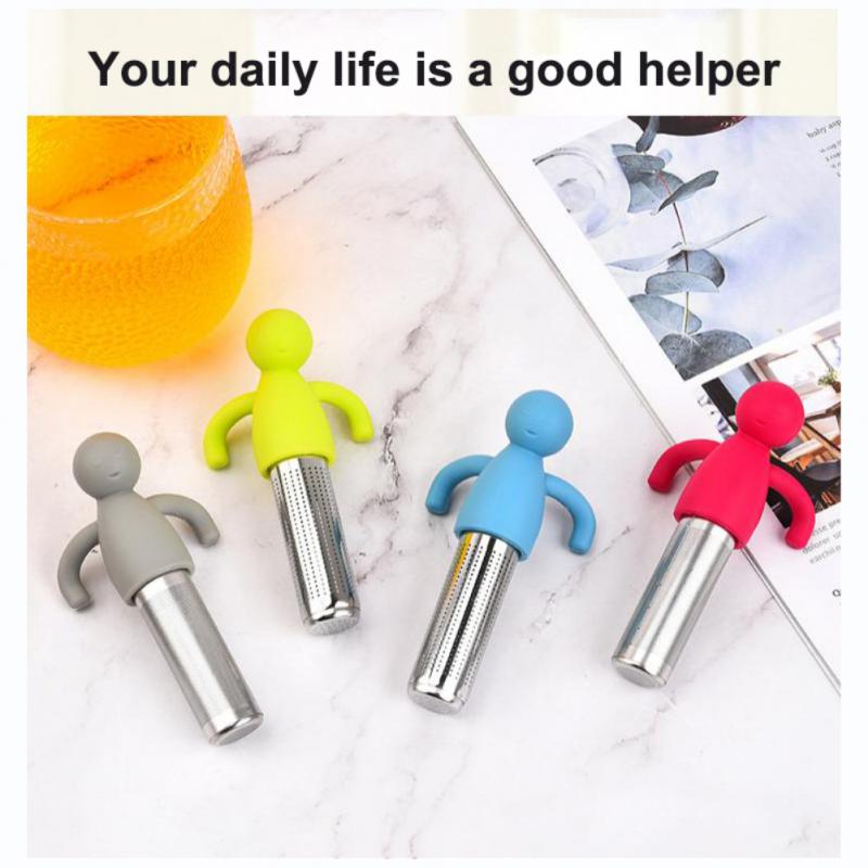 Stainless Steel Tea Maker Filter Food Grade Silica Gel Tea Maker Villain Tea Leakage Two Handed Tea Separated Vertical Tea Maker