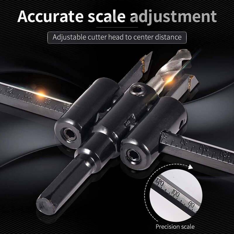Newest Adjustable Round Hole Cutter, Wood Reamer, Adjustable Plaster Downlight Audio Ceiling Drilling Bit