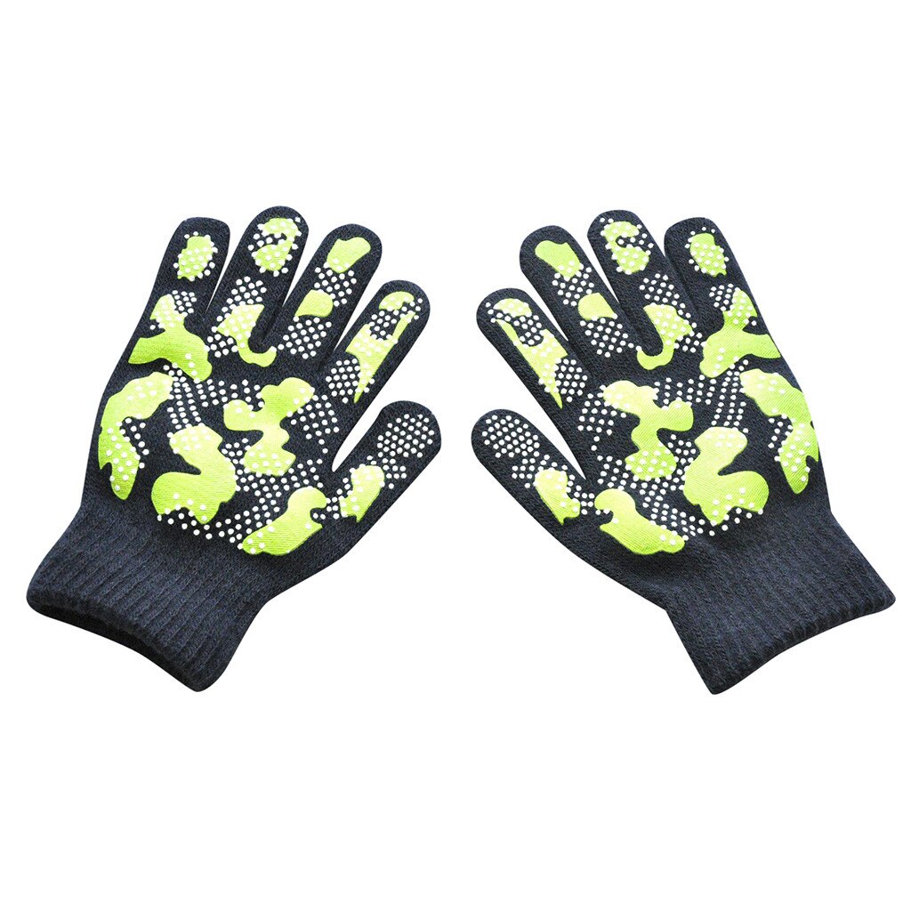 Kids Winter Handschoenen Jongens Meisjes Kinderen Winter Warm Gebreide Wapiti Camouflage Pint Screen Leuke Handschoenen Guantes Invierno: Green 