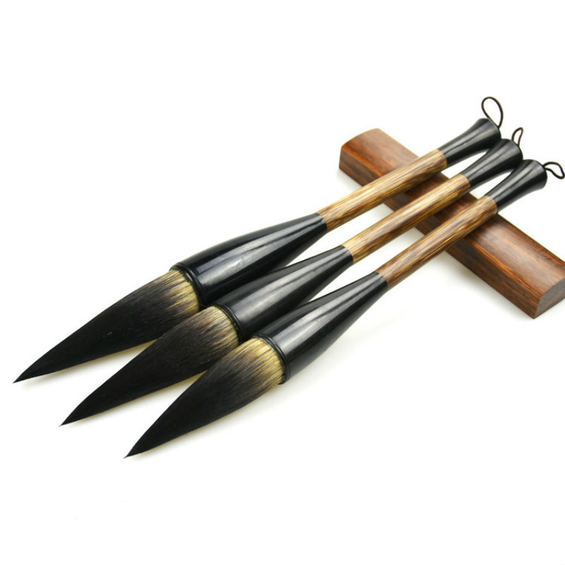 Traditional Chinese Calligraphy Brushes Pen Good Elasticity Bear Hair Hopper-shaped Brush The Scholar's Four Jewels