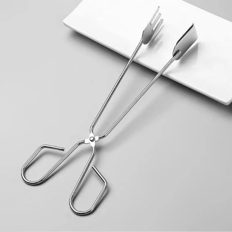 Multifunktionale Edelstahl-Grillzange für Lebensmittel, Gemüse, Fleisch, Holzkohleklemmen, Bratzange, tragbare Zange, Outdoor-Gadget