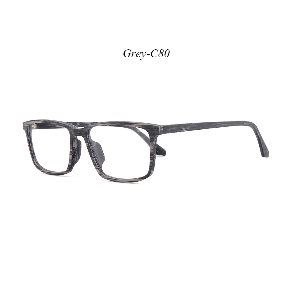HDCRAFTER Wooden Prescription Frame Glasses for Men Optical Myopia Eye Glasses Frame Clear Full Frame Eyeglasses Spectacles: C80
