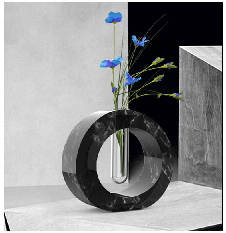 Flower Pot Hydroponic Cylinder Epoxy Resin Mold Test Tube Vase Silicone Bracket Silicone Mould DIY Crafts Jewelry Decor Tools