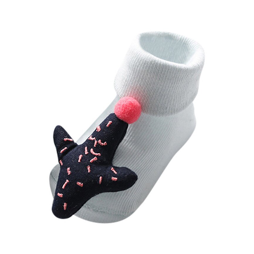 Socks Baby Winter Infant Toddler Baby Boys Girls Socks Cartoon Cute Animals Sock Anti-Slip Knitted Soft Keep Warm Socks: Blue / M