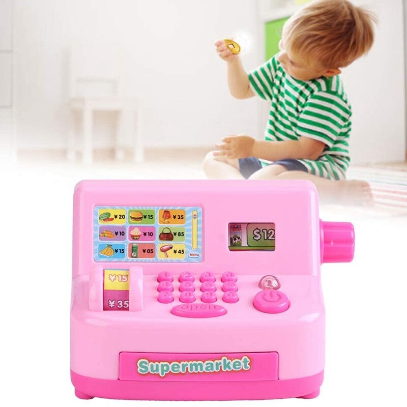 Juguete de tienda electrónica de imitación para niños, caja registradora de juguete para pequeños electrodomésticos de supermercado, juguete para contar