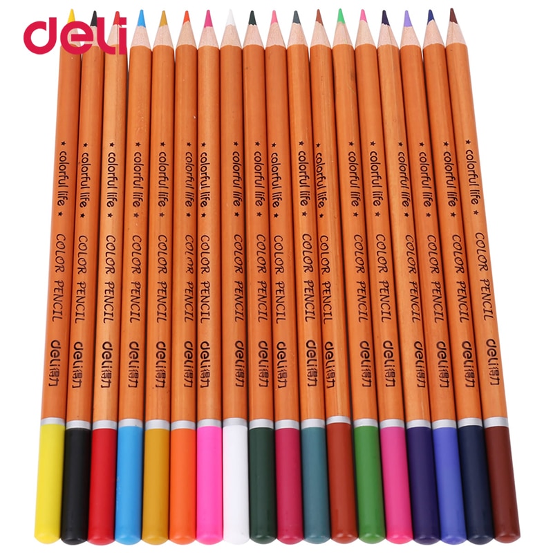 Deli 18 Pcs Kawaii Kleur Potloden Leuke Houten Kleurpotlood Set Hout Kleur Potlood Voor Kid School Graffiti Tekening Schilderen