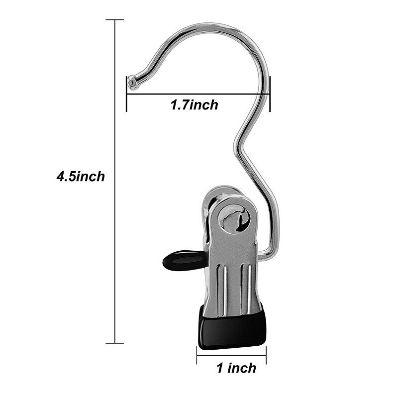 100/5 Pack Boot Hanger for Closet, Laundry Hooks with Clips, Boot Holder, Hanging Clips, Portable Multifunctional Hangers Single