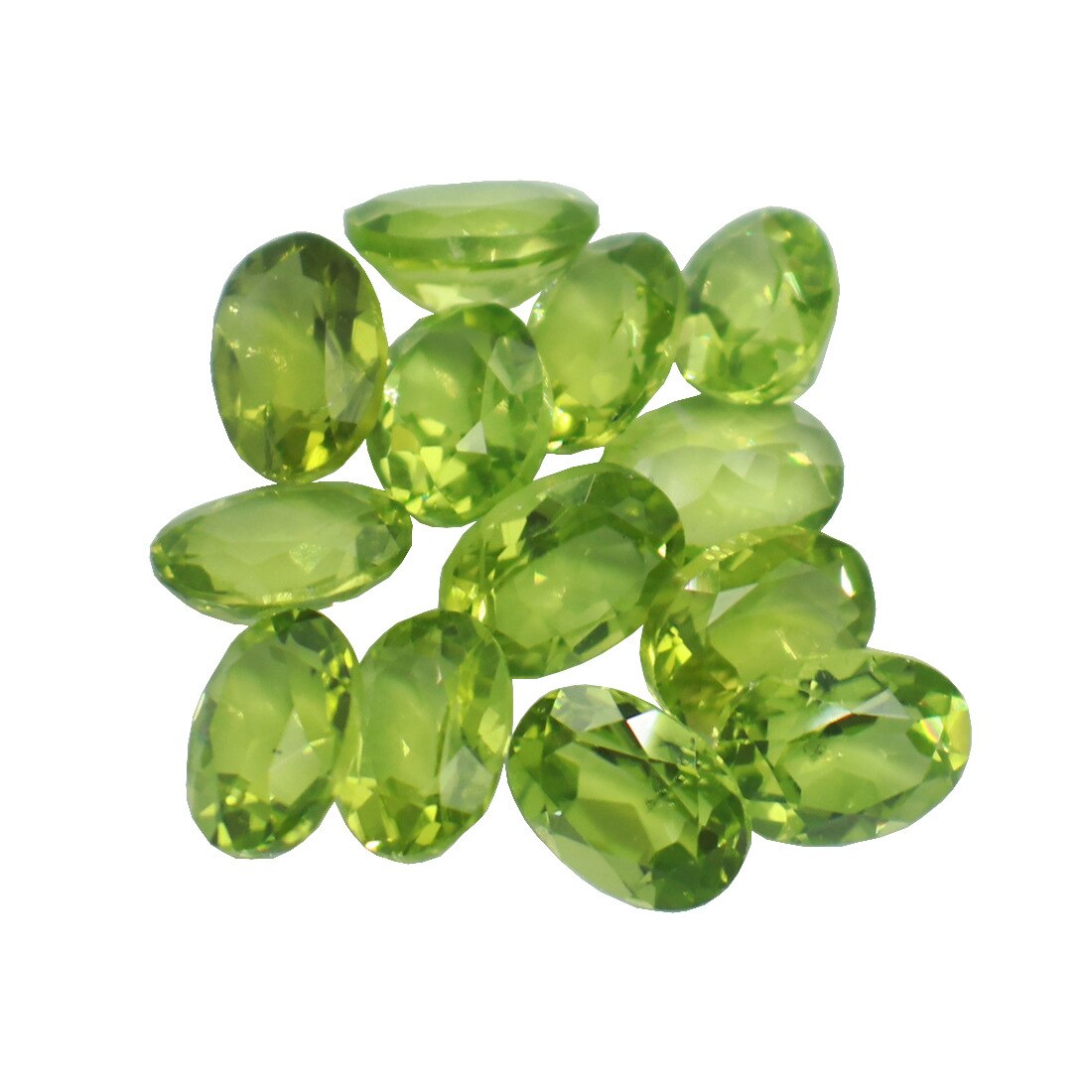 Peridoto de corte ovalado de 8x10 MM Natural de 3 quilates de 1 Uds. De Wong Rain, piedras preciosas sueltas para decoración DIY, para joyería, , lotes