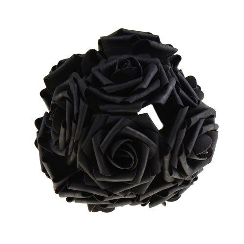 10 Stuks/pak 8Cm Home Decoratieve Bloemen 11 Kleuren Pe Foam Kunstmatige Rose Bloemen Voor Bruiloft Valentijnsdag Decoratie: Black