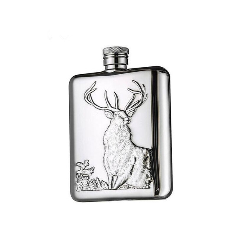 Fx -6oz gadgets voor mannen luxe wijn heupfles buck reliëf roestvrij staal 6 oz wijnflessen met box fles set