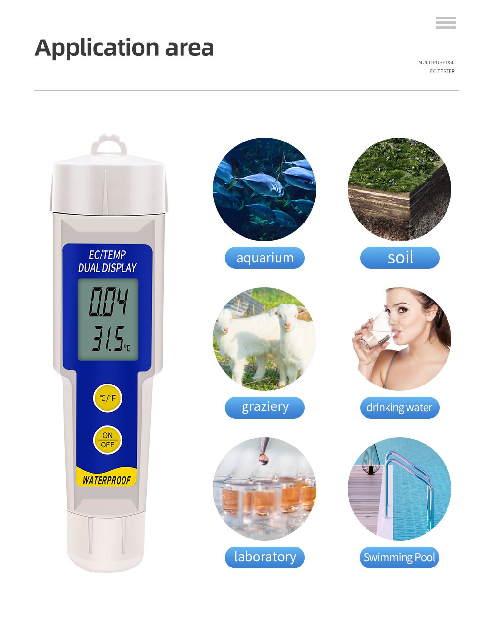 Medidor de Ph y humedad del suelo, medidor EC para el suelo, TDS CF, luz solar, humedad, jardín, Sensor de humedad del suelo opcional