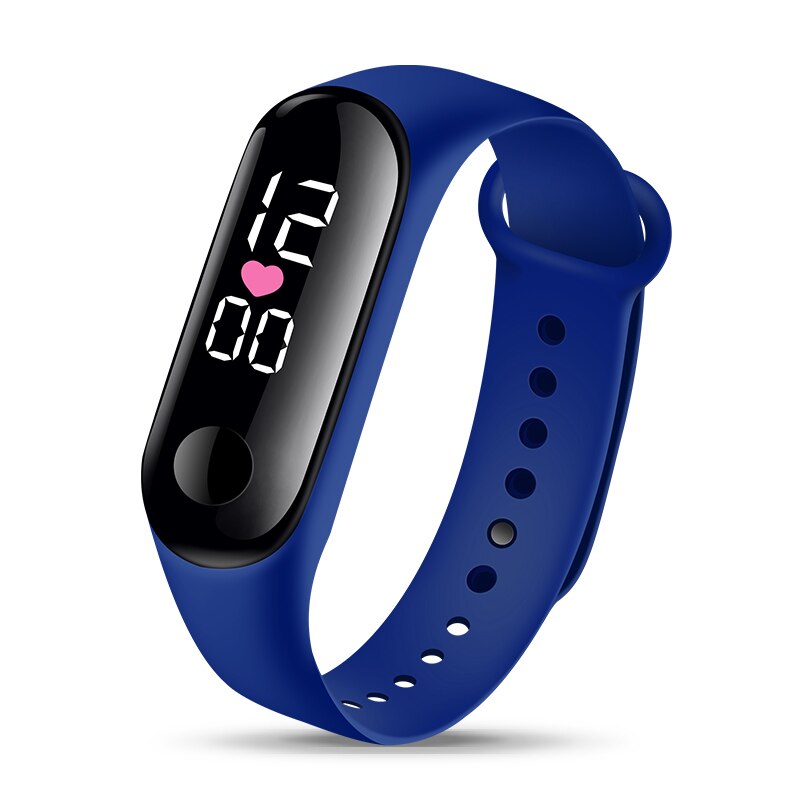 Sport Led Digitaal Horloge Vrouwen Mannen Siliconen Waterdichte Vrouwen Horloge Rechthoek Elektronische Horloge Klok Reloj Mujer: Dark Blue