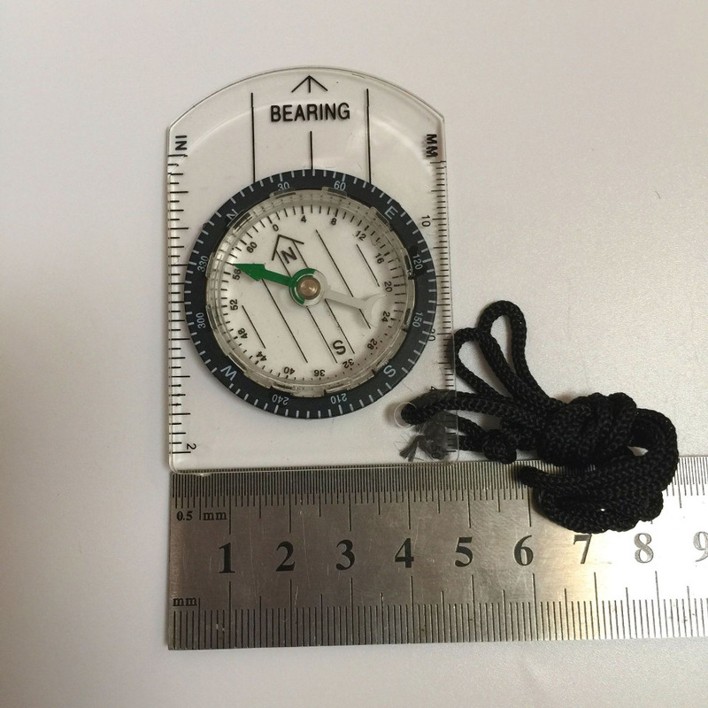 Portable Compass Map Scale Ruler Multifunctional Equipment Outdoor Hiking Camping Survival Guiding Tool Bike Parts