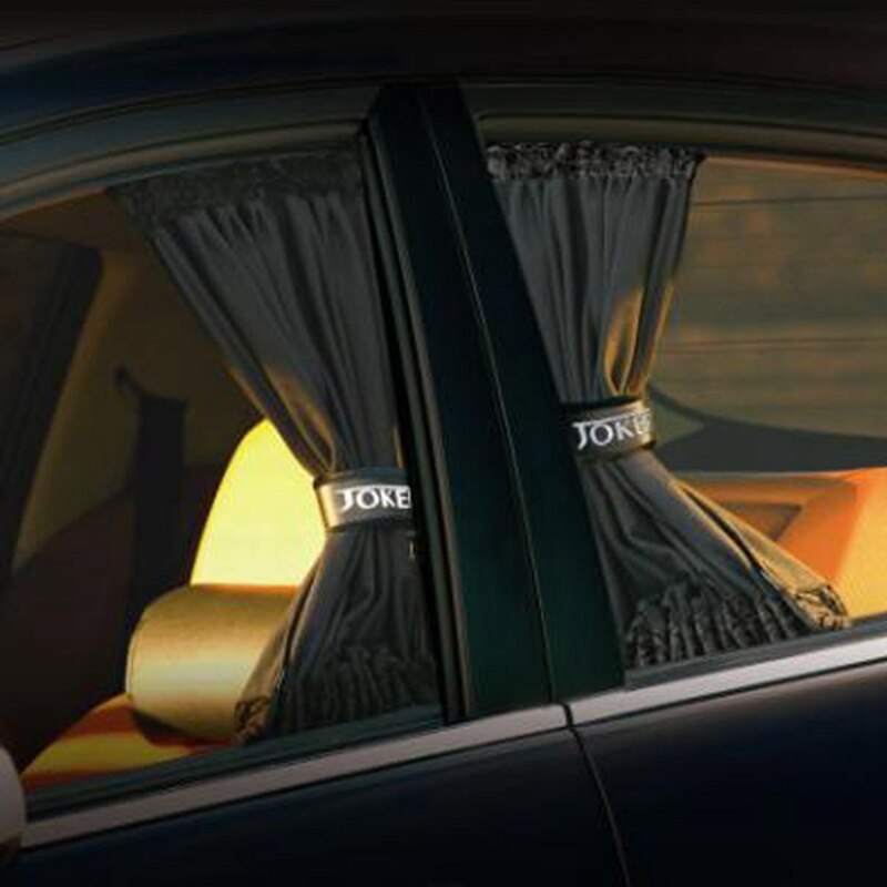 2 stk / sæt universal bil sidevindue solskærmsgardiner auto vindue gardin solskærm dæksel til skoda bil alle modeller: 2 stk sort-l