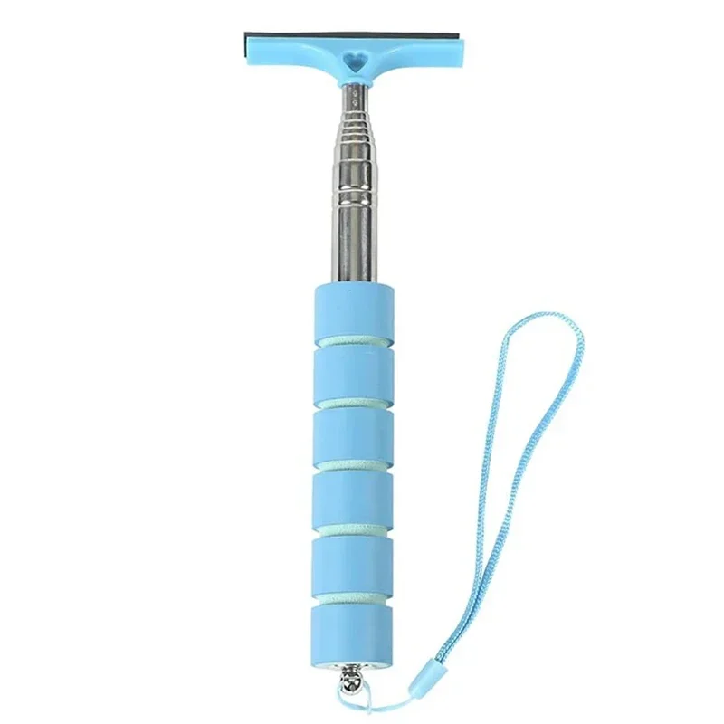 1/2 Pcs Rearview Mirror Wiper Telescopic Handle Rubber Scraper Cleaning Tool Car Rearview Mirror Wiper: Gold / 13Inches 325mm