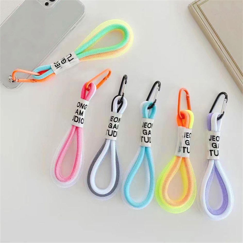 Mode Fluorescerende Kleur Multi Functie Mobiele Telefoon Lanyard Strap Voor Sleutels Rugzak Kaarthouder Leuke Hand Bandjes Korte Touw
