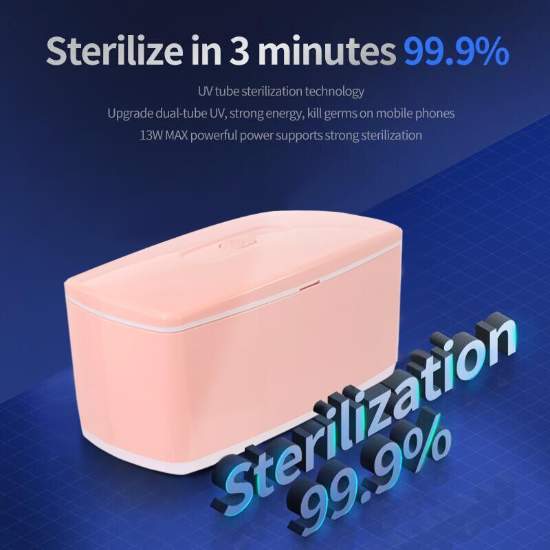 99.9% Ozone UV Light Sterlizer Box Double Disinfection Home Dry Manicure ToolBox Ozone Generator Sterilizer for Cell Phone