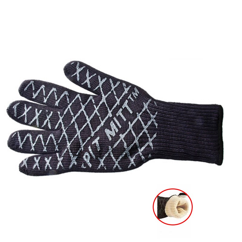 13'' Barbecue Pit Mitt Kitchen Gloves Ultimate Oven Glove Silicone Extreme Heat Resistant Cooking Oven Mitts BBQ Accessories