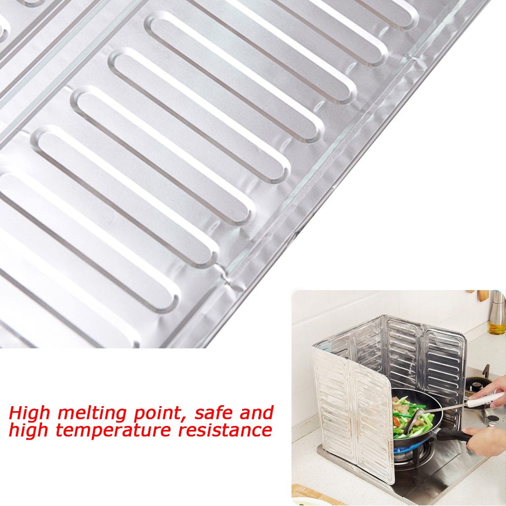 Anti Splatter Shield Guard Oil Divider Splash Proof Tool Kitchen Frying Pan Oil Splash Screen Cover Gas Stove Plate Foldable
