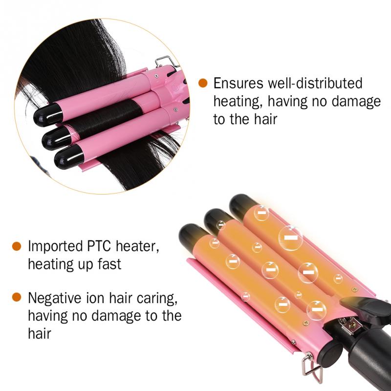Hair Curling Iron Ceramic Triple Triple Pipe Hair Curler Egg Roll Hair Styling Tools Hair Styler Wand Curler Irons