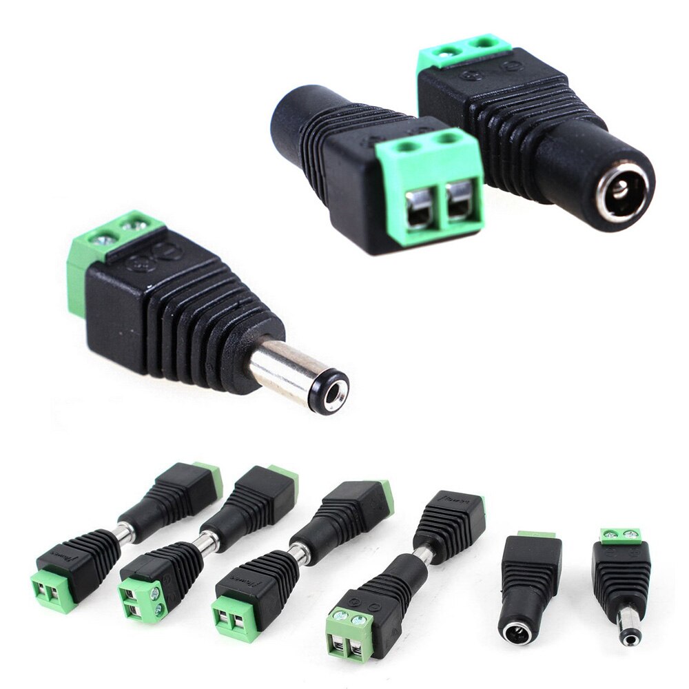 5 pairs/lot Led Connector Lighting Accessories 5.5x2.1mm DC Male + Female Solderless for Led Power Supply Adapter and Strip