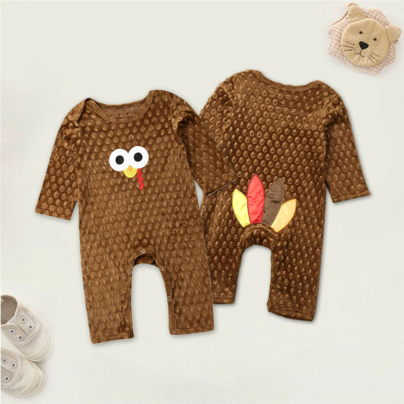 Pudcoco – combinaison pour -né fille et garçon, printemps-automne, Thanksgiving, turquie