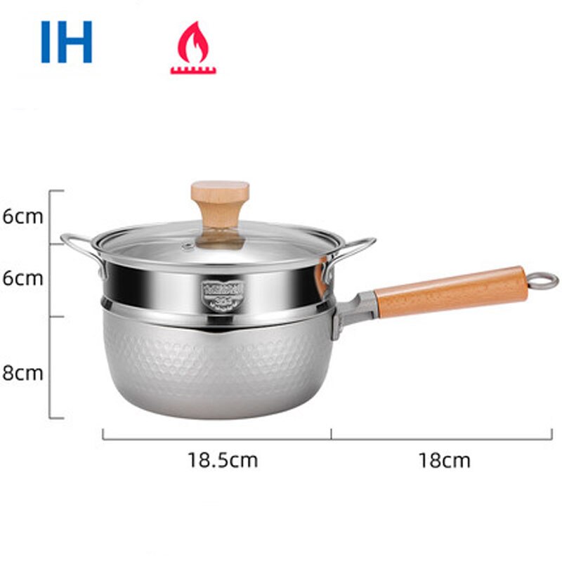 Japanese-style snow pan, Japanese non-stick pot, small pot, small cooking pot, household instant noodle soup pot, induction cook: 4