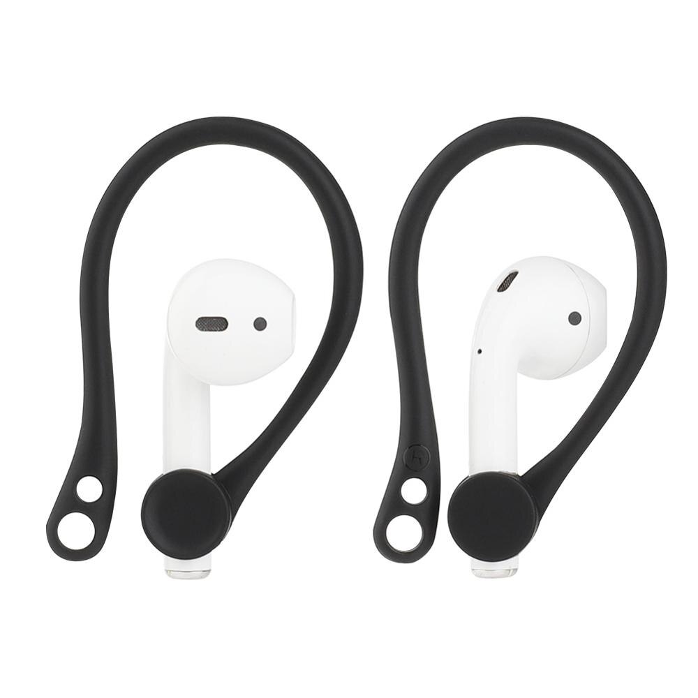 Protective Air pods Earhook Holder for Airpods 2 Apple Wireless Earphone Ear Hook Earpods Silicone Sport Anti-lost Accessories: High quality black