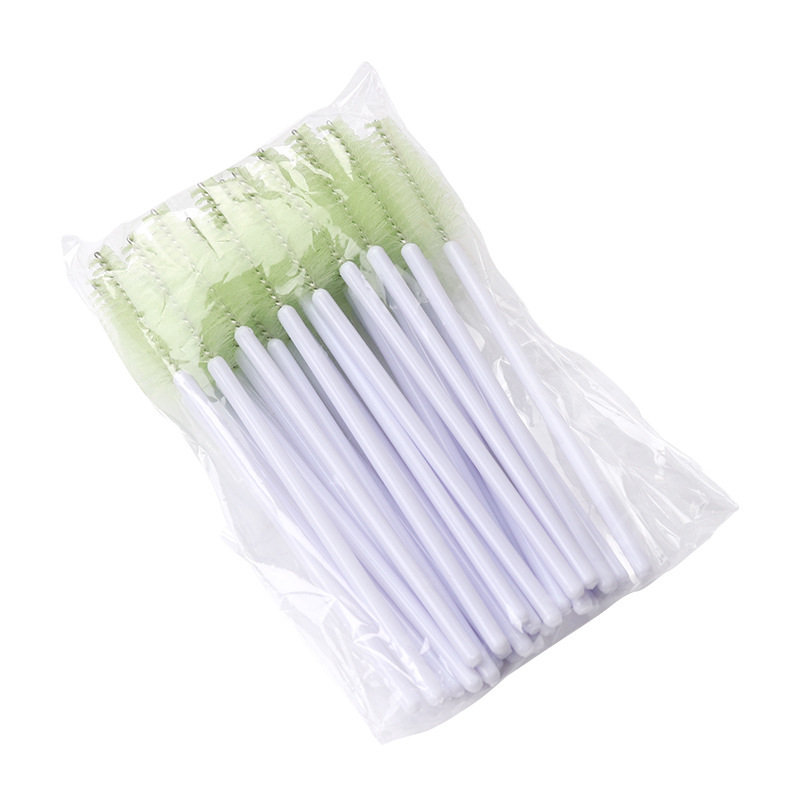 50Pcs Wimper Wenkbrauw Borstel Water Shape Nylon Materiaal Wimpers Make Borstels Wimper Extension Beauty Tools Mascara Wand: WHITE