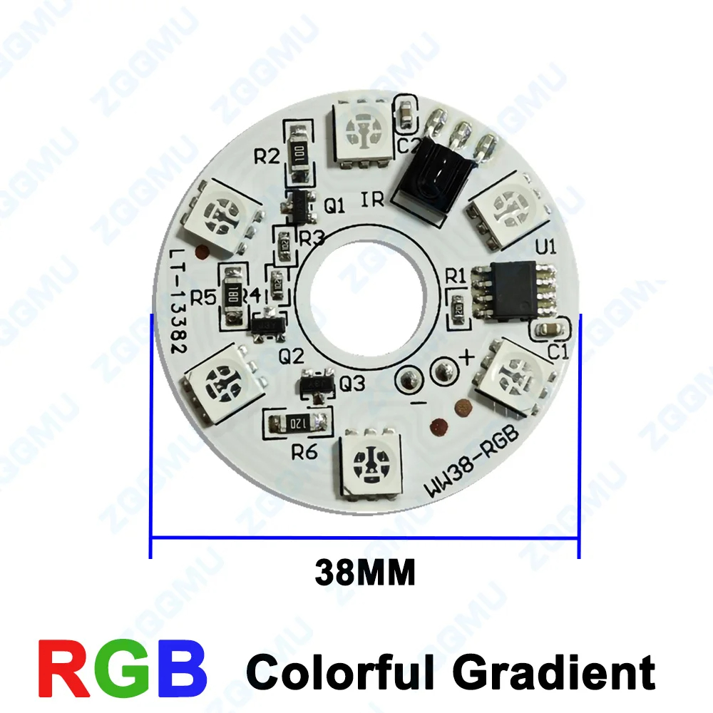 1 stk. led  dc5v farverige gradient rgb lyspaneler 38mm lyskilder med fjernbetjening til gør-det-selv bøgetræslampe led scenelys: Blå
