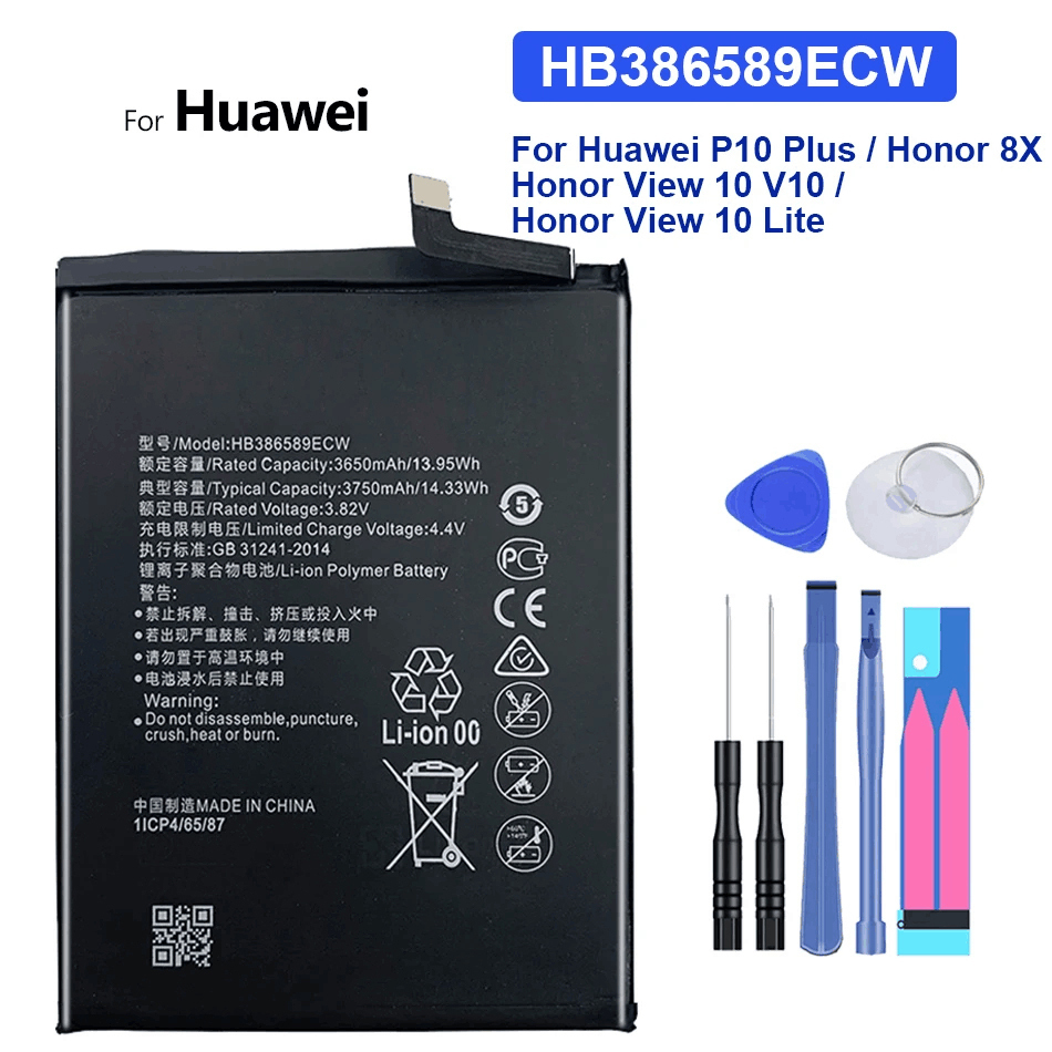 3750Mah HB386589ECW Battery For Huawei Honor 8X View 10 V10 Play BKL-L09 BKL-AL20 BKL-AL00 COR-L29 Batteries + Tools