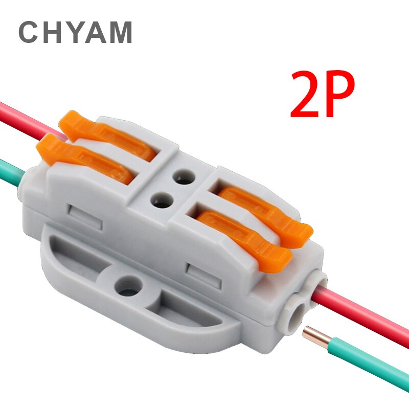 10 stk fast 600v 32a 0.08-4 mm 2 ledninger dobbelt række stikstik kabel ledning hurtig forbindelse kobber leder klemrække: 2p
