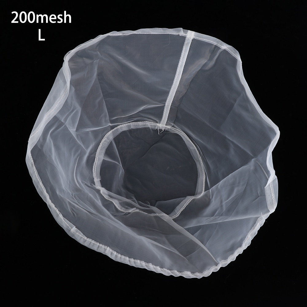 Reusable Fine Mesh Wine Strainer Juice Soymilk Nut Milk Tea Nylon Filter Bag Bowl Shape Food Coffee Filter Cheese Cloth: L 200mesh