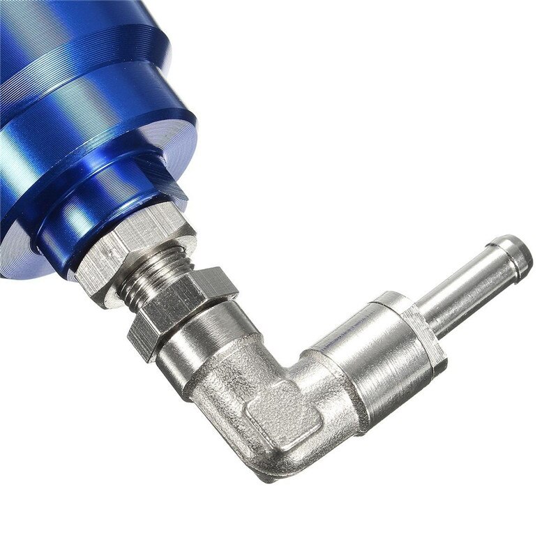 Universal Adjustable Fuel Oil Pressure Regulator Valve with Gauge Blue Refitting Fuel Supercharger for Automobile Aluminium