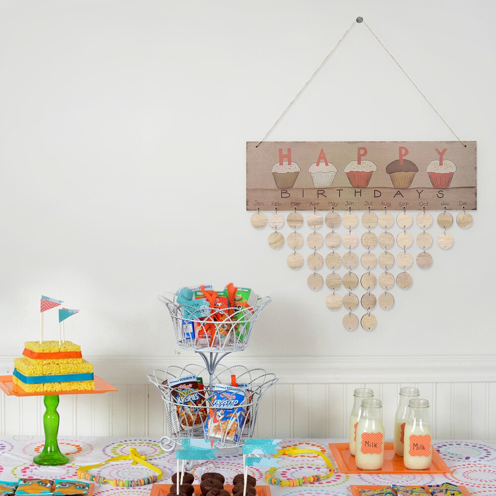 1PC Hanging Calendar DIY Home Decor Plaque Memo Calendar Birthday Reminder for Office Home Club